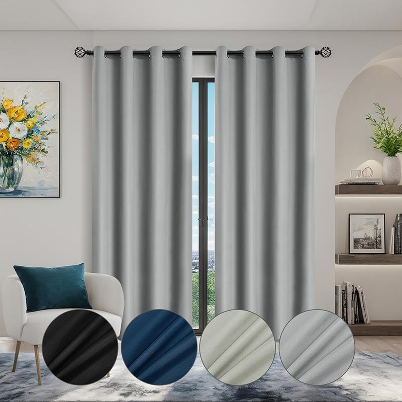 Modern Blackout Curtain No Punching Insulation Sunshade Curtain Sun Block Window Drapes Bedroom Window Curtains