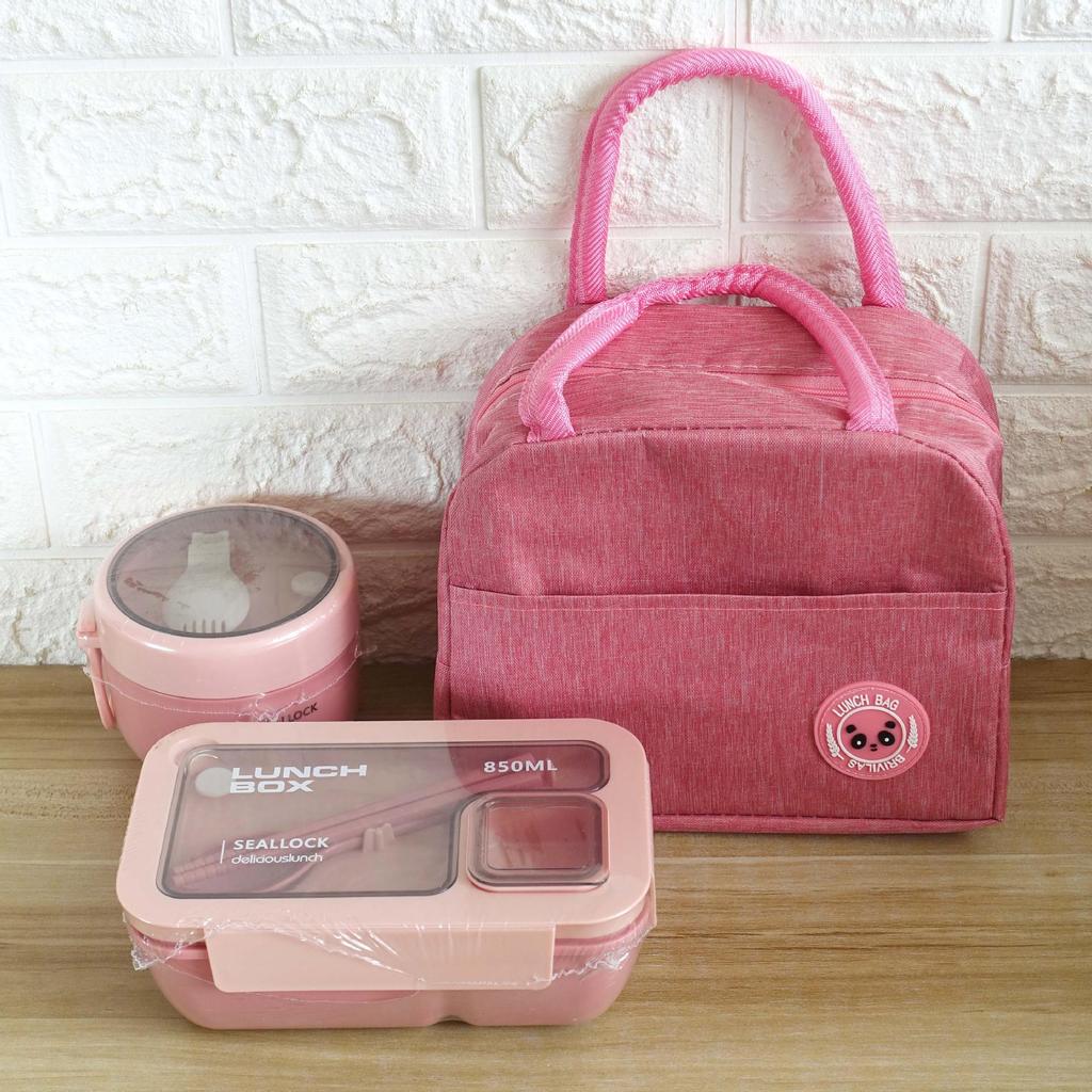 Compact Insulated Lunch Bag & Microwaveable Bento Box for Students & Office Workers