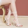 New Arrival Summer Fashion Sexy Cross Strap Stiletto Sandals Elegant Banquet Party High Heels Wedding Bridesmaid Shoes