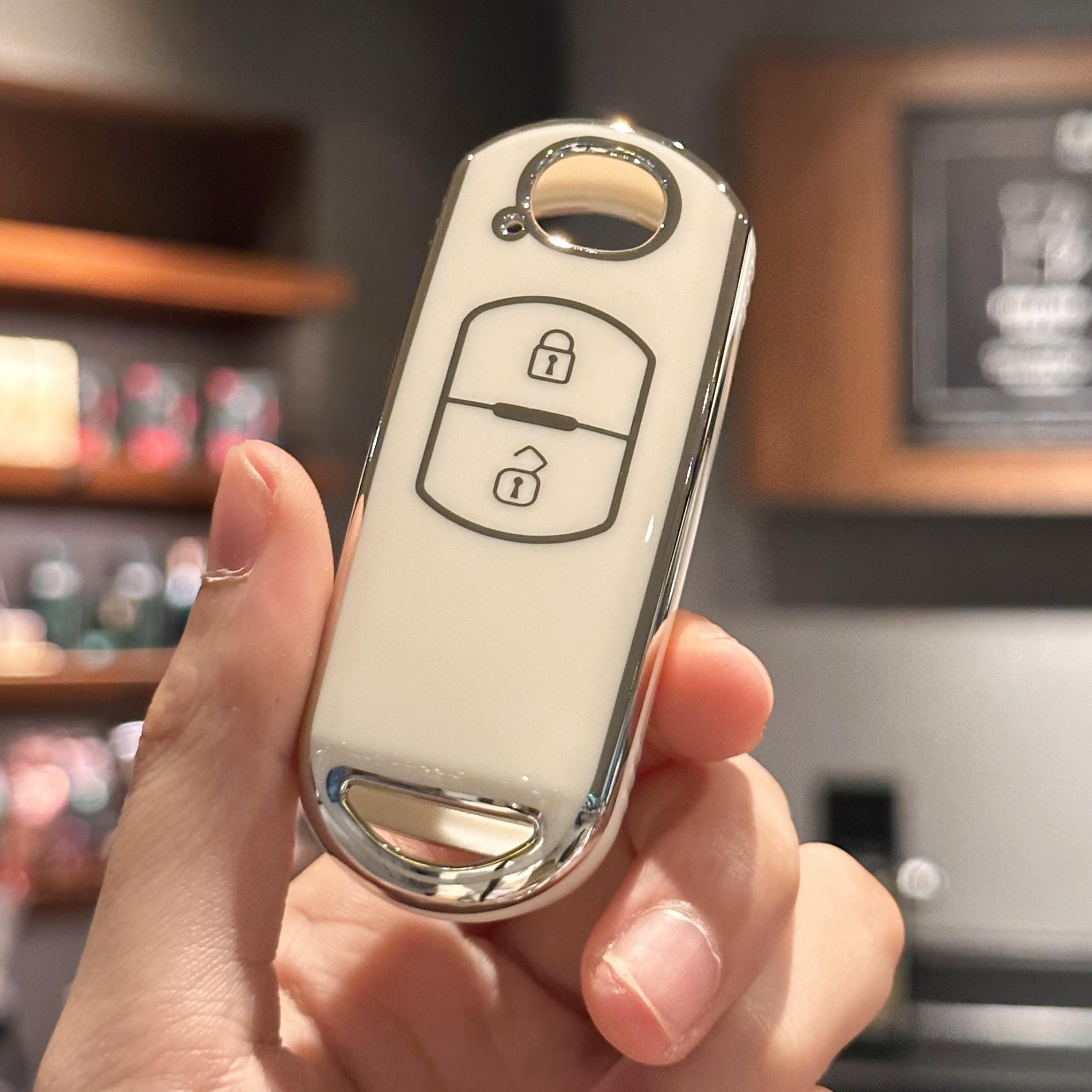 

Чехол для ключа-брелока для Mazda CX-3 CX-5 CX-7 CX-9 Speed Miata MX5 2 кнопки Аксессуары для пульта дистанционного управления белый