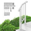 VEVOR Handrails for Outdoor Steps, 1-2 Step Stair Hand Rail Kit, Transitional Carbon Steel Railings with Installation Kit, Stair Rails for Seniors