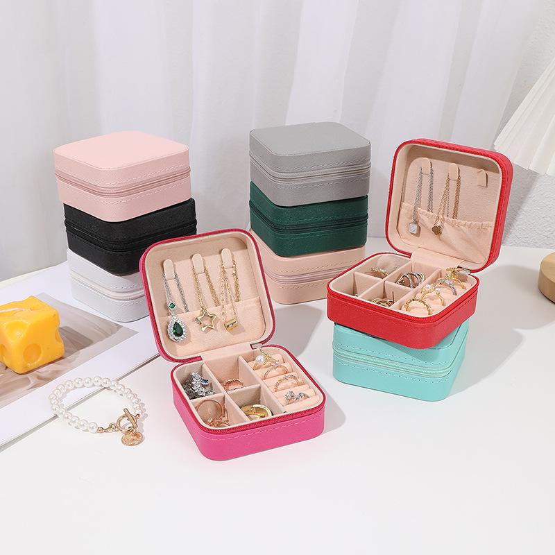 Compact Multifunctional Jewelry Storage Box with Compartments