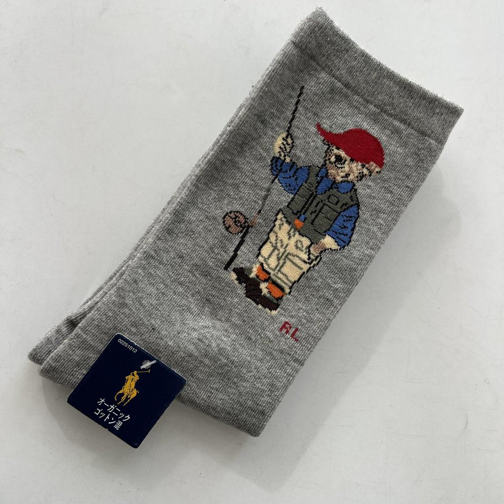 Trendy Mid-Calf Women's Cotton Socks - Four Seasons Style with Cartoon Little Bear Design