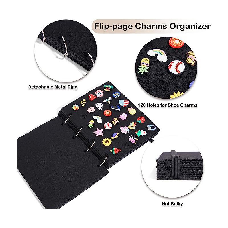 Buy Print Shoe Charms Display Felt Badge Storage Book Pin Organizer Board Buckle Jewelry Storage Bag Rings Brooch Collection