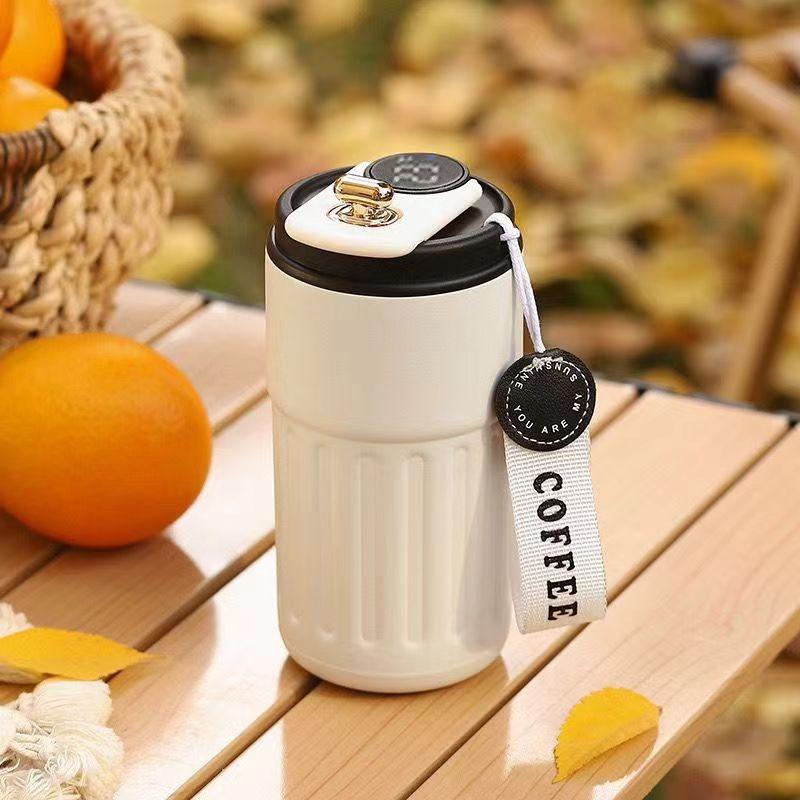 450ml Thermos Bottle Smart Display Vacuum Cup Office Coffee Cup Business Portable Temperature 316 Stainless Steel Thermal Mug