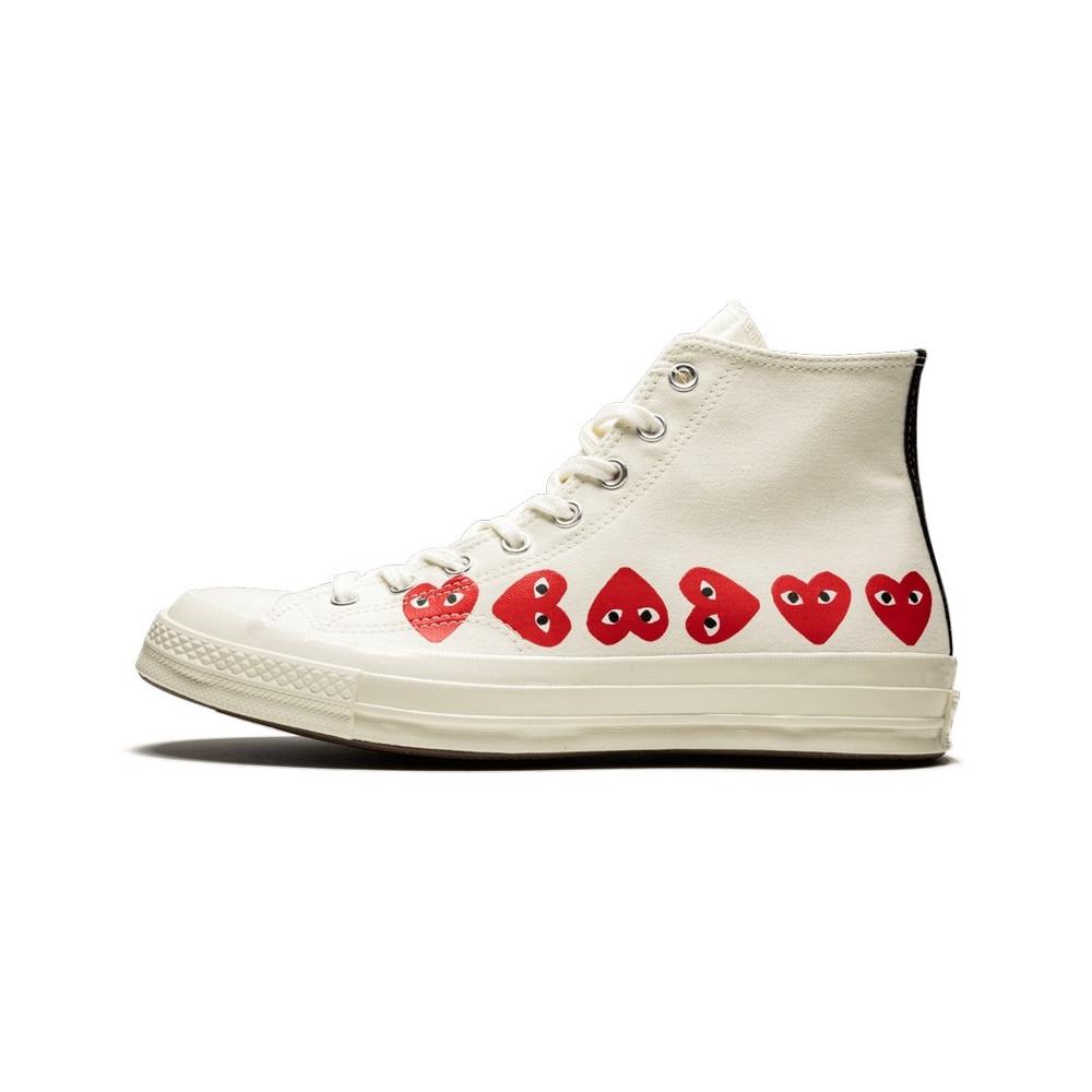 Converse Comme Des Garçons High White Multi Hearts