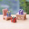 Mini Resin Christmas Gift Box Display Ornaments for Dollhouses and Birthdays