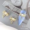 10Pcs Hollow Bowknot Nail Decoration  Metal Gold Silver Nail Charms 3D Alloy Bow Tie Jewelry Manicure Diy Art Accessor