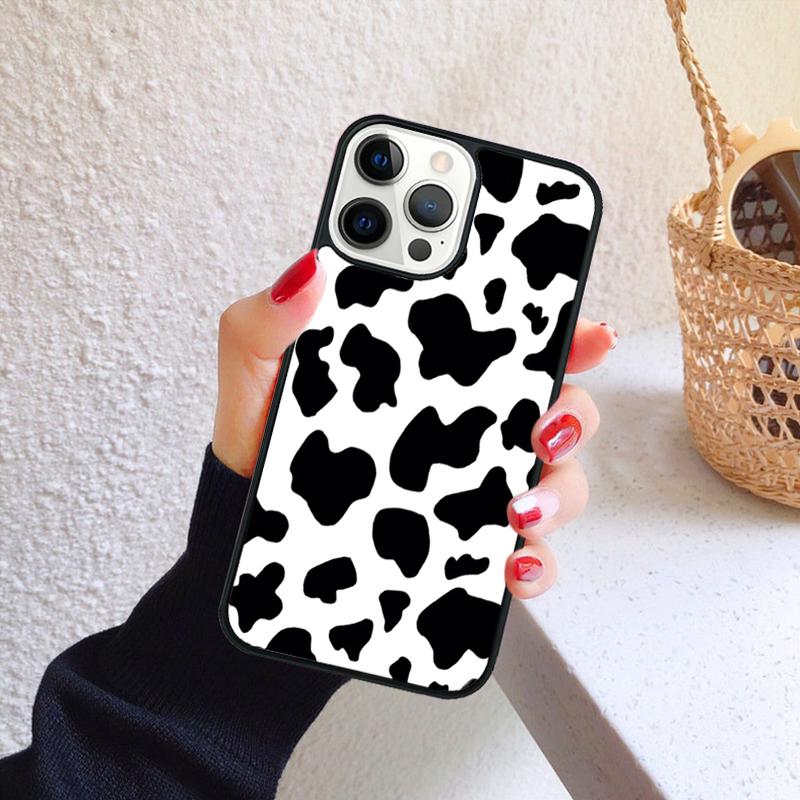 White Black Cow Phone Case for iPhone 17 Air 16 Coque 15 14 12 13 PLUS 11 PRO MAX Back Cover Fundas Shell
