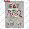 Pancarte Métallique Rétro pour Fête Barbecue Zone BBQ des Papas Temps de Grillade Affiche Décoration Murale pour Bar Pub Cuisine Maison WY
