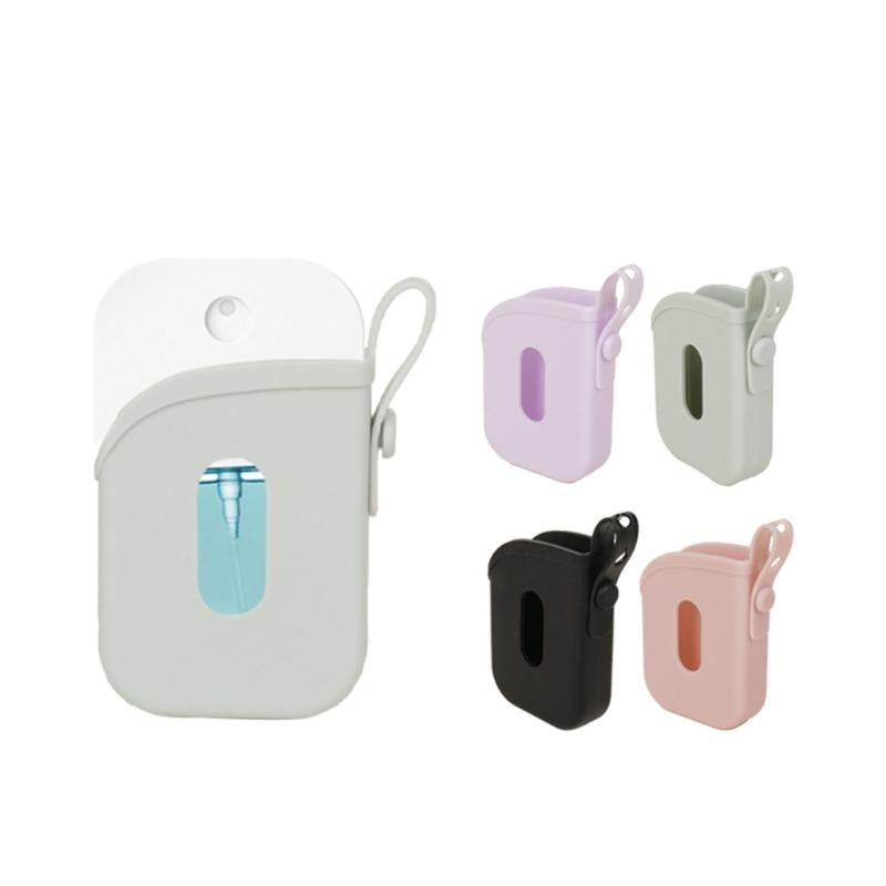 Portable Silicone Holder For Hand Sanitizer Sprays Protective Storage Case with Adjustable Lanyard for Backpack Handbag