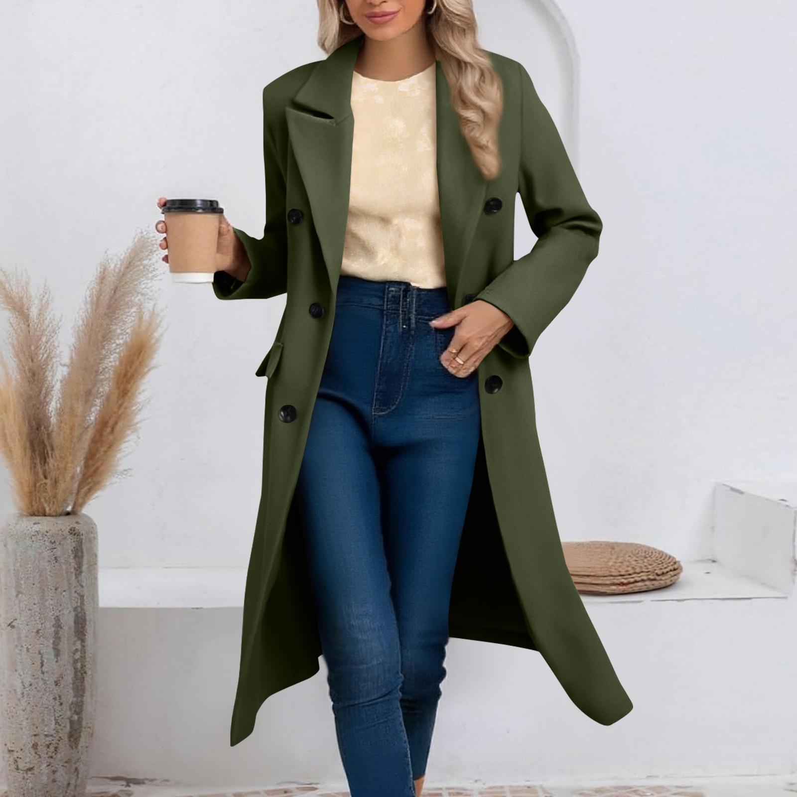 

Women s Fashion Cardigan Solid Color Long Sleeve Cardigan Jacket L армия зеленый