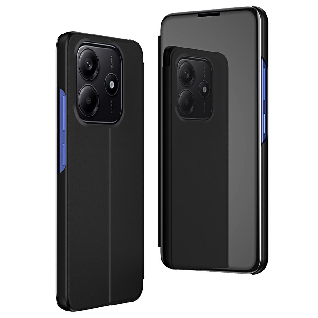 For Xiaomi Redmi Note 14 4G (164.84mm) Etui Visningsvindu Støtte Lær Flip Telefondeksel