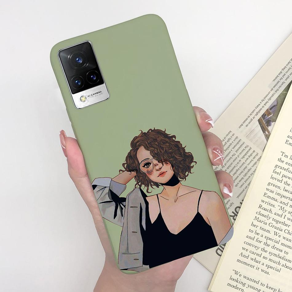 For Vivo V21 Case V2066 V2050 Soft Silicone Cute Painted Cover For Vivo V21E V 21 4g 5g Phone Cases Shockproof Bumper Slim Funda