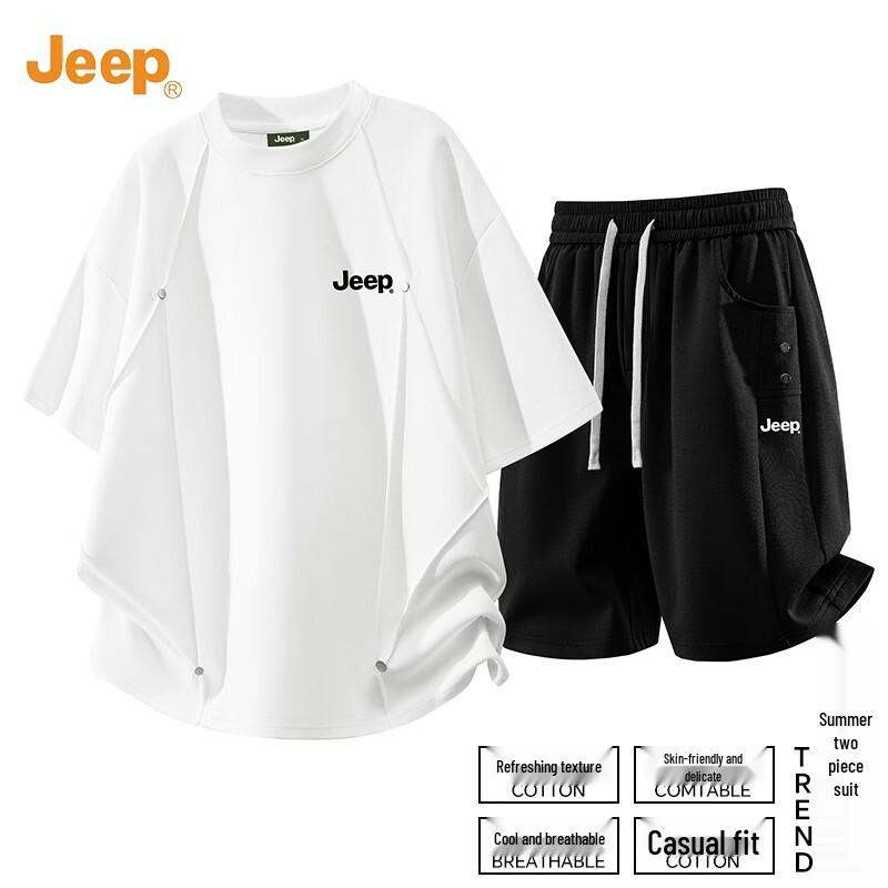 JEEP Men s Mamba Cotton Casual Two-Piece Set 5XL