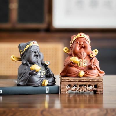 Keramik Gott Reichtum Skulpturen und Figuren Chinesische mythologische Figuren Haus Wohnzimmer Büro Reichtum Glück Feng Shui Dekor