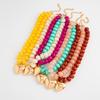 Bunte Perlen Choker Halsketten Dicke Perlen Farbige Anhänger Schmuck Damen