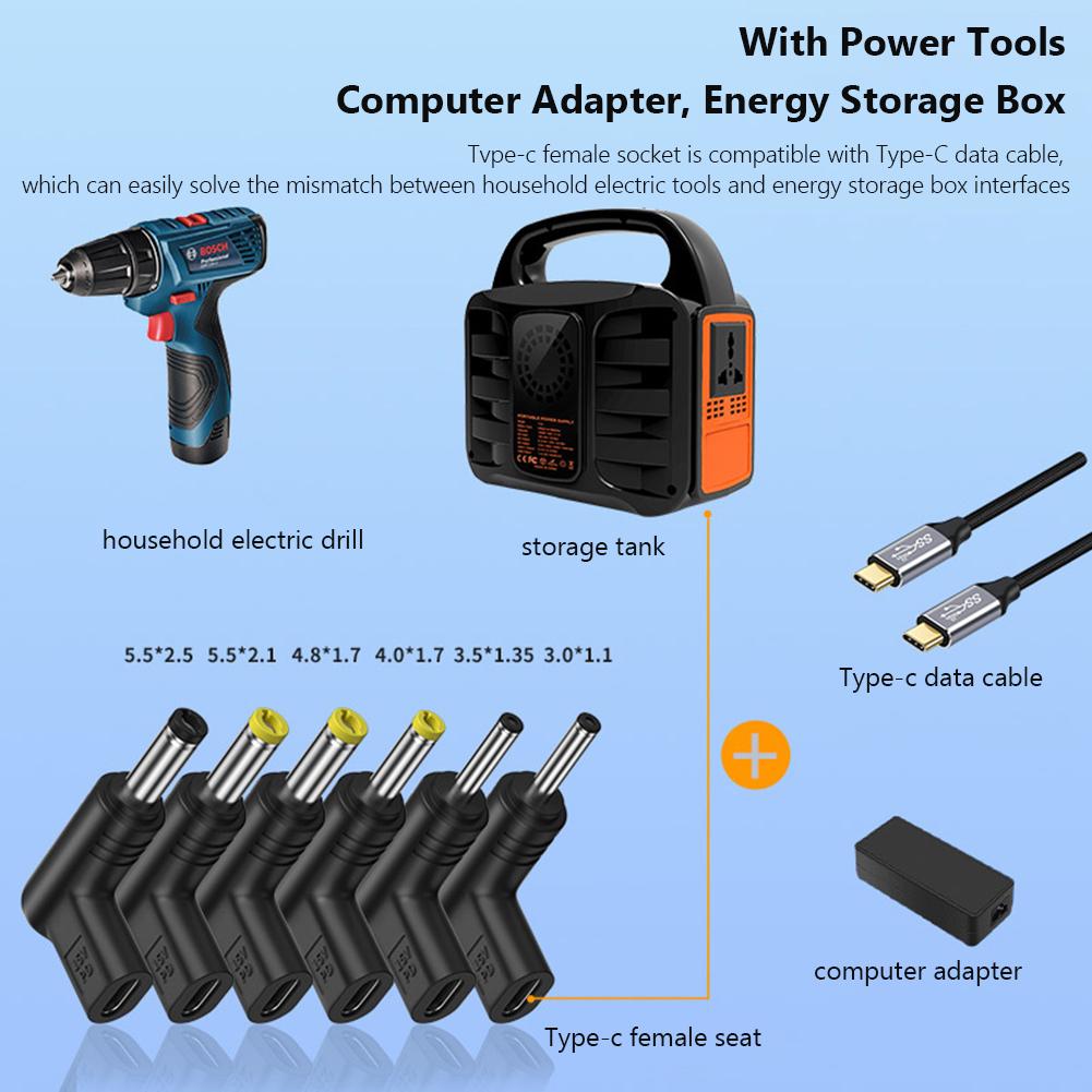 Convertitore per Spina 12V PVC USB Tipo C Femmina a DC Maschio Tipo Universale Adattatore di Alimentazione da USB-C a DC Multifunzionale per Router Tablet