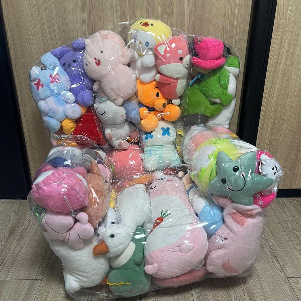 Clear Waterproof Stuffed Animal Storage Bag with Zipper Large Bean Bag Toy Organizer for Bedroom Couch Floor Space Saving