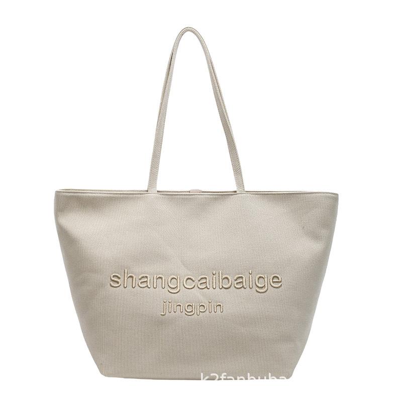 

Сумка великої місткості Повсякденна та універсальна Сумка на одне плече Нішева полотняна Сумка-тоут для навчання та поїздок на роботу хакі