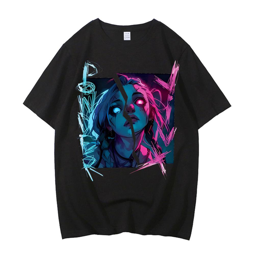 Arcane T-shirt Cotton High Quality teen Y2k korean clothes 80s Colorful Graphic t shirt Graphic Y2k harajuku Pop Culture