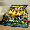 Brazil Soccer Team Designed Flannel blanket for bedroom, living room, sofa, and nap