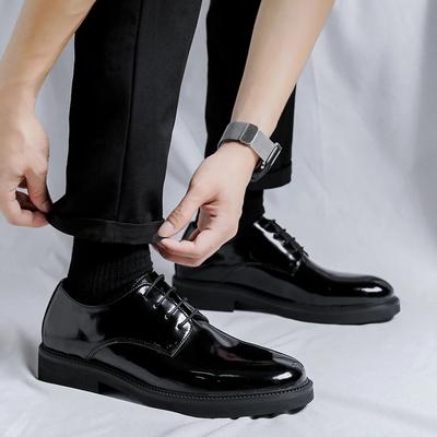 Men Casual Shoes Lace Up Oxfords Fashion Brand Classic Casual Men Leather Shoes Black Hot Sale Black Business Men Shoes