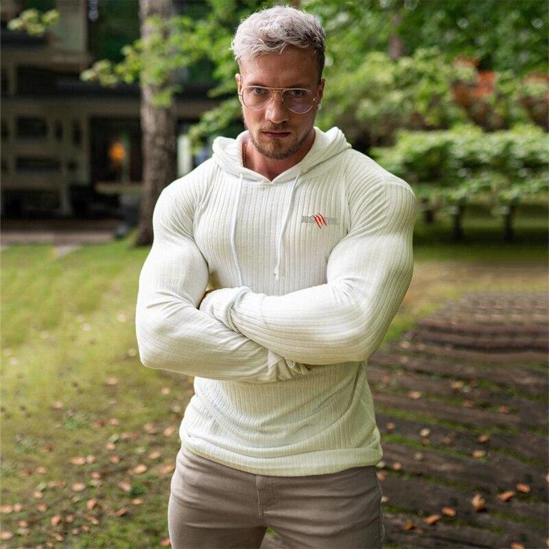 Muscleguys New Arrivals Fashion Men's Fitness Sports Hooded Sweater Handsome Comfortable Daily Wear Thin T-shirt