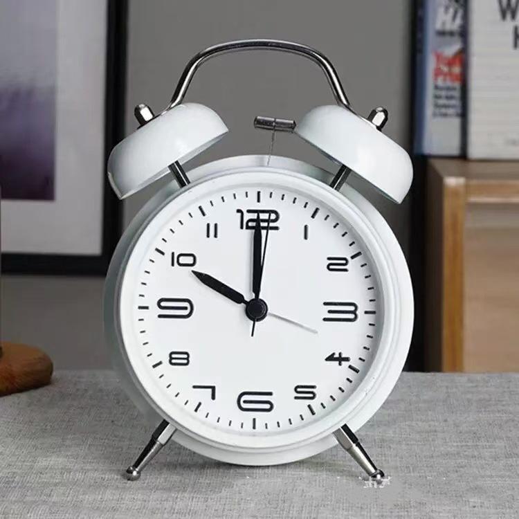 Extra Large Ringtone Alarm Clock for Students with Large Volume Metal Retro Simple Bedroom Silent Walk When Walking