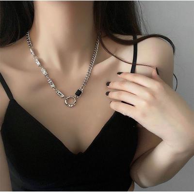 Collier Unisexe Cercle Zircon Irrégulier - Chaîne Claviculaire Hip Hop