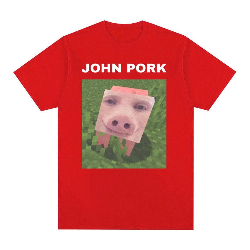 John Pork Funny Meme Tee Shirt Men Women Fashion Trending Short Sleeve T-shirt Male Summer Casual O-Neck Tops T Shirt Streetwear