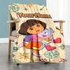 Dora Explorer Customize Your Name Blanket Multi-purpose Personalized Blanket Comfortable Perfect for Nap Picnics Couch Bed Four Seasons Universal