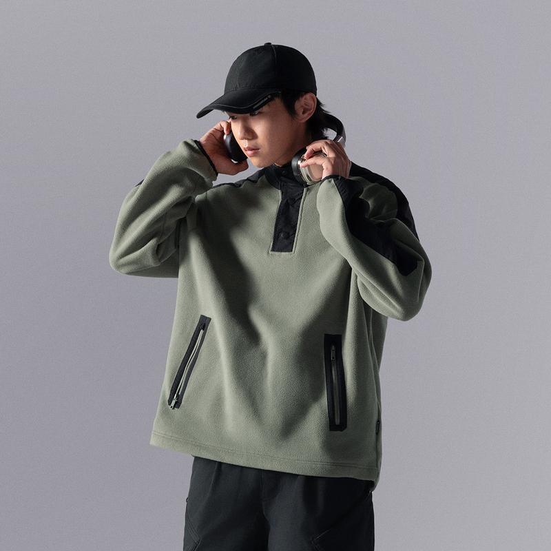 Li Ning Sweatshirt Men's Snail Smoky Green AWDUD07-2