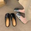 Fashion Woman Mules Slippers Flat Silver Sandals Sequins Shoes for Women Pvc Korea Style Low Price Chic and Elegant Casual 39 New Slides