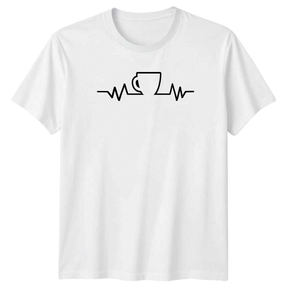 Coffee Is My Heartbeat And T-Shirt Caffeine Coffee Birthday Gift For Him And Her M
