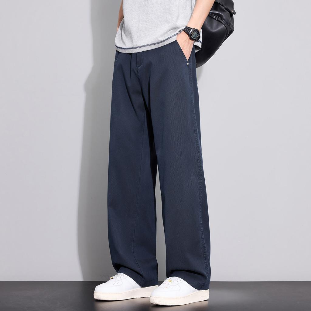 Tencel Jeans Men's Spring and Summer New Loose Straight Trend Versatile Business Casual Long Pants