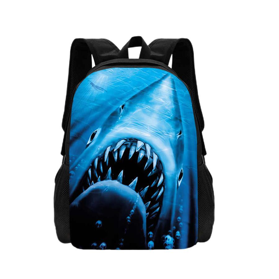 Zaino 3D con stampa squalo Zaino scolastico per bambini Stampa animale cartone animato Zaino scolastico leggero per bambini e bambine