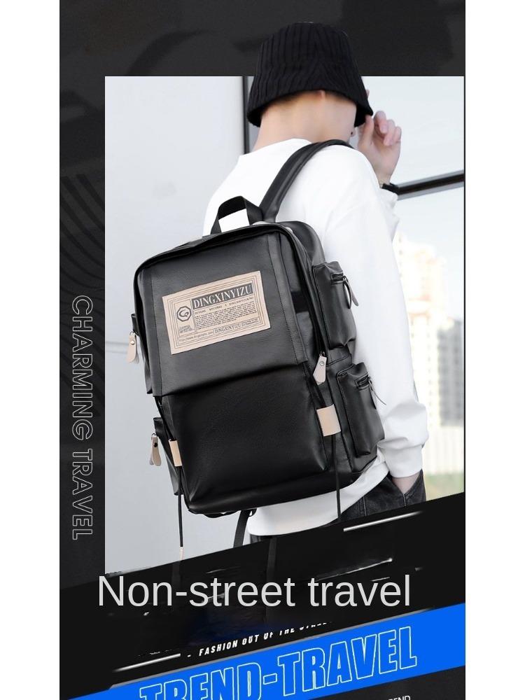 High Capacity Soft Leather Backpack For Men  School Backpack Multifunction Male Laptop Bag Waterproof Travel Bags