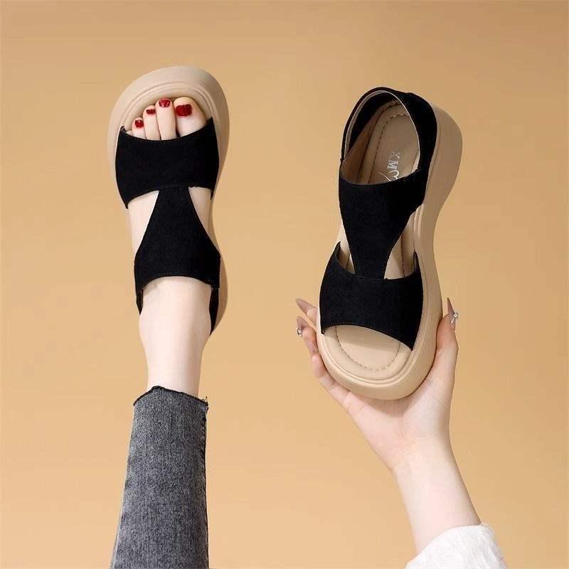 Dámské retro sandály s leopardím potiskem na silné podrážce - Luxusní plážové boty s oboustranným zadním páskem (Léto 2025)