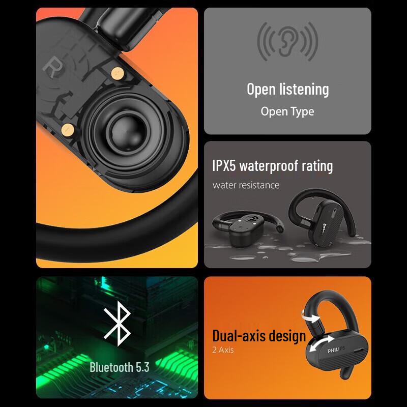 Philips TAA6708 Open-Ear Wireless Sports Headphones