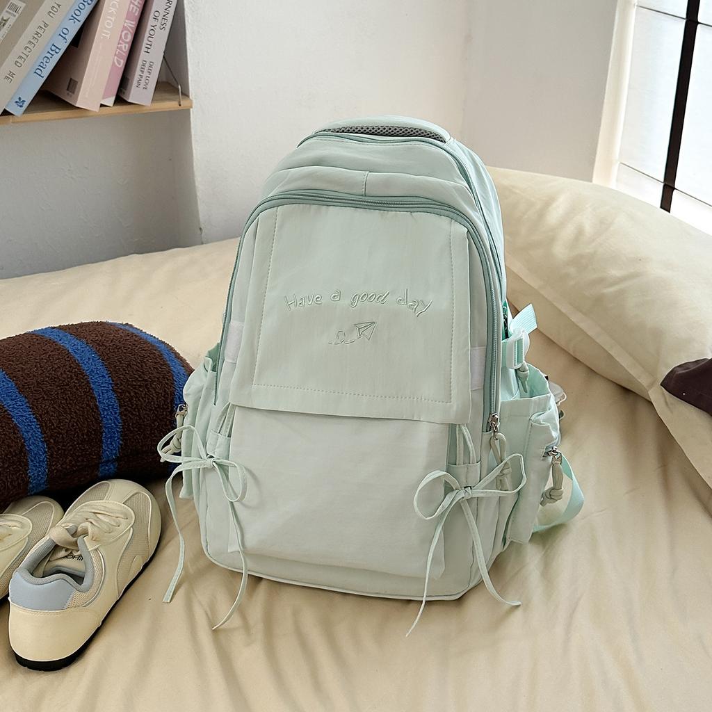 Schoolbag Large Capacity Backpack Women's Simple Versatile Junior High School High School Student School Bag Women's Korean Travel Backpack