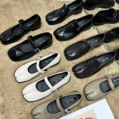 New Mary Jane Women Flat Split Toe Shoes, Microfiber Leather Comfortable  Slip-on  Sandals, Woman Soft Soled Loafers Shoes