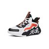 Anta Mesh Splicing Shock Absorbing Wear Resistant High Top Sports Casual Shoes Kids Sneakers Black White Orange A312131110-2