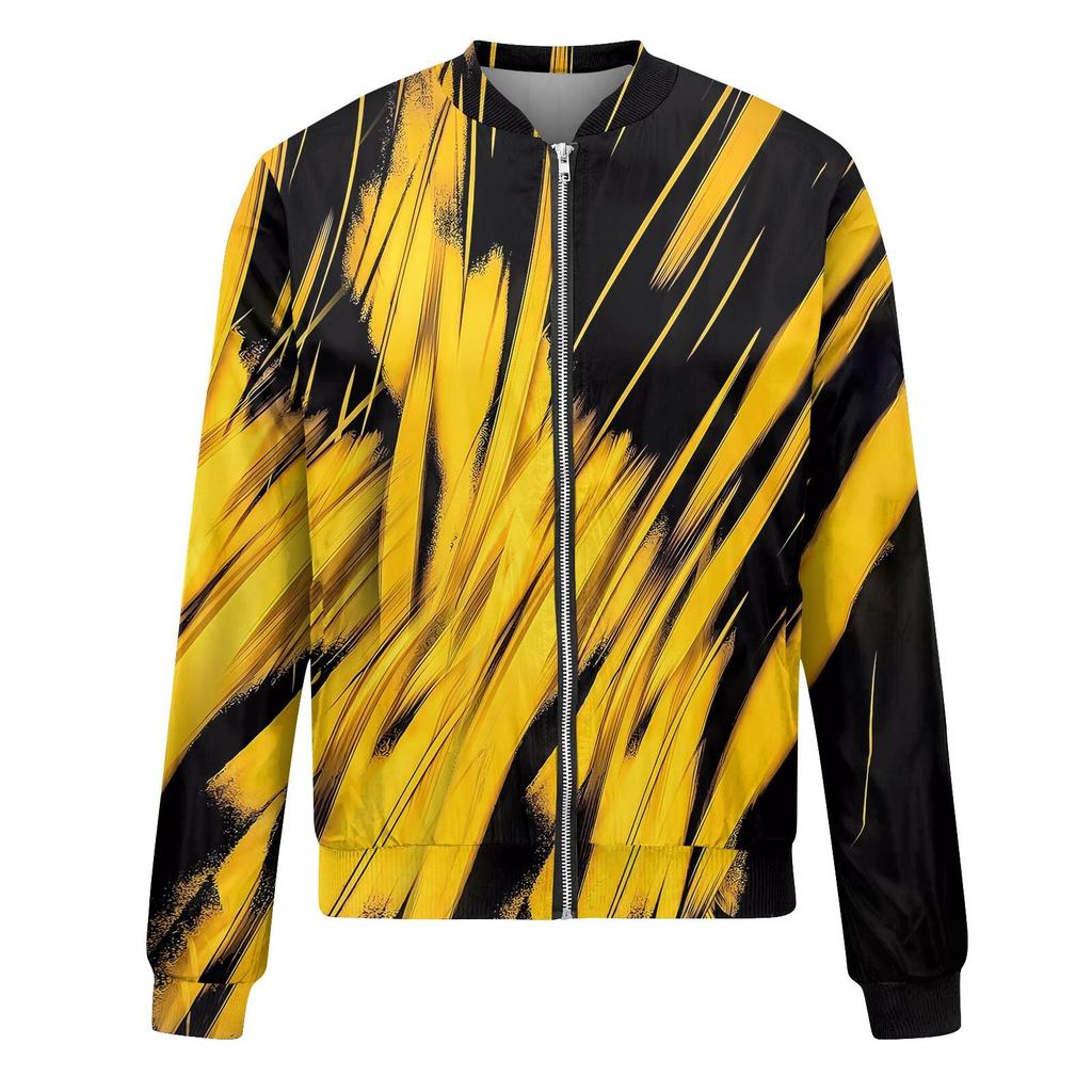 Women's Outerwear Print Long Sleeve Casual Zipper Tops Cardigan Shirt Slim Jacket For Women