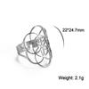 Flower of Life Ring Vintage Adjustable Stainless Steel Sacred Geometry Rings for Women Amulet Jewelry Gift