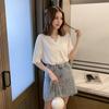Shirt Female Design Sense Niche Top Three-quarter Sleeves Loose Summer T-shirt Lace Stitching Chiffon Shirt Professional Top Suit Suit
