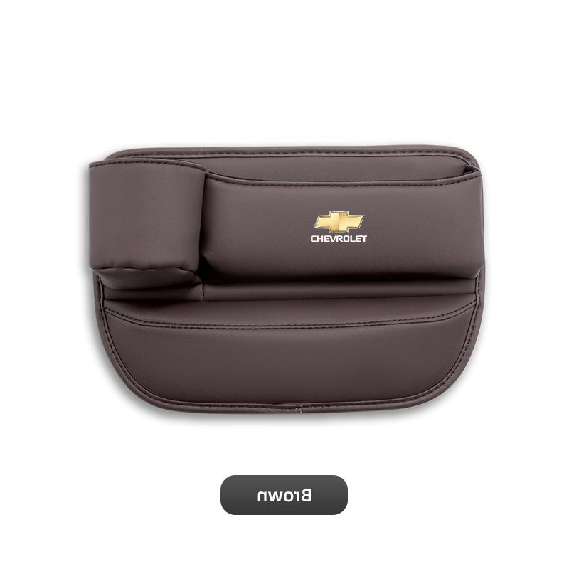 BODCA1 PU Leather Car Seat Storage Bag Multifunctional Gap Organizer Box For Chevrolet Equinox Trailblazer Bolt Spark Tahoe Z71 Aveo SS