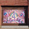 2D Kids 4th Birthday Backdrop with Gifts, Cake & Rainbow for Toddler Party