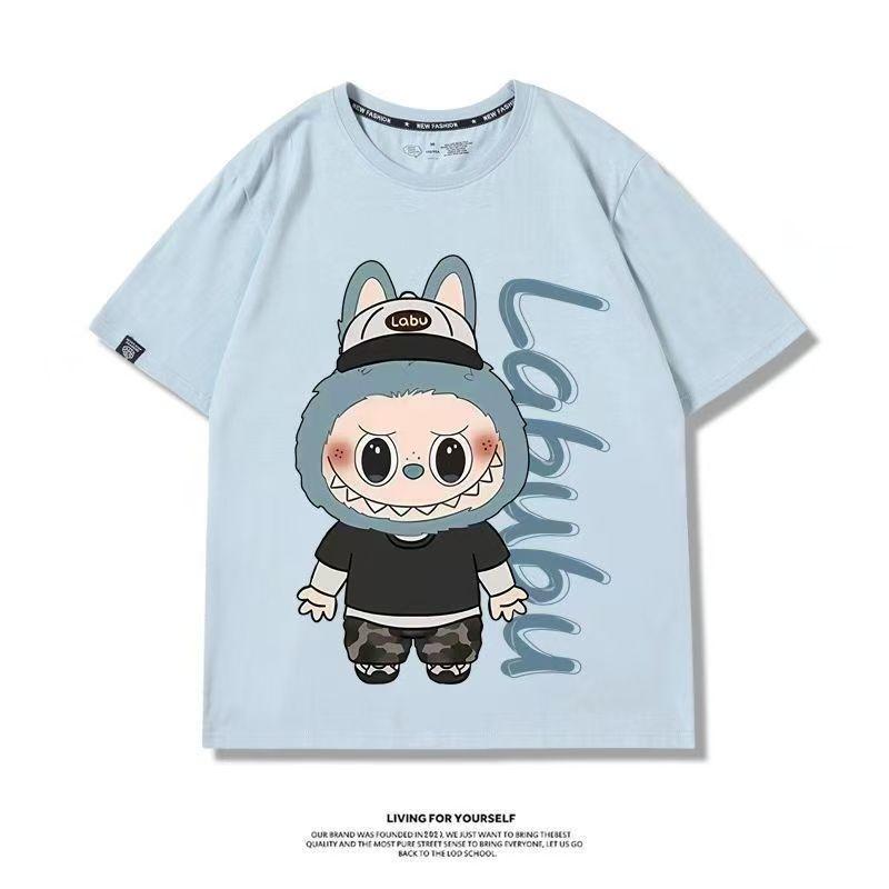 Kreslené tričko LABUBU s potiskem anime pro děti Zábavný top pro kluky a holky Dětský dárek