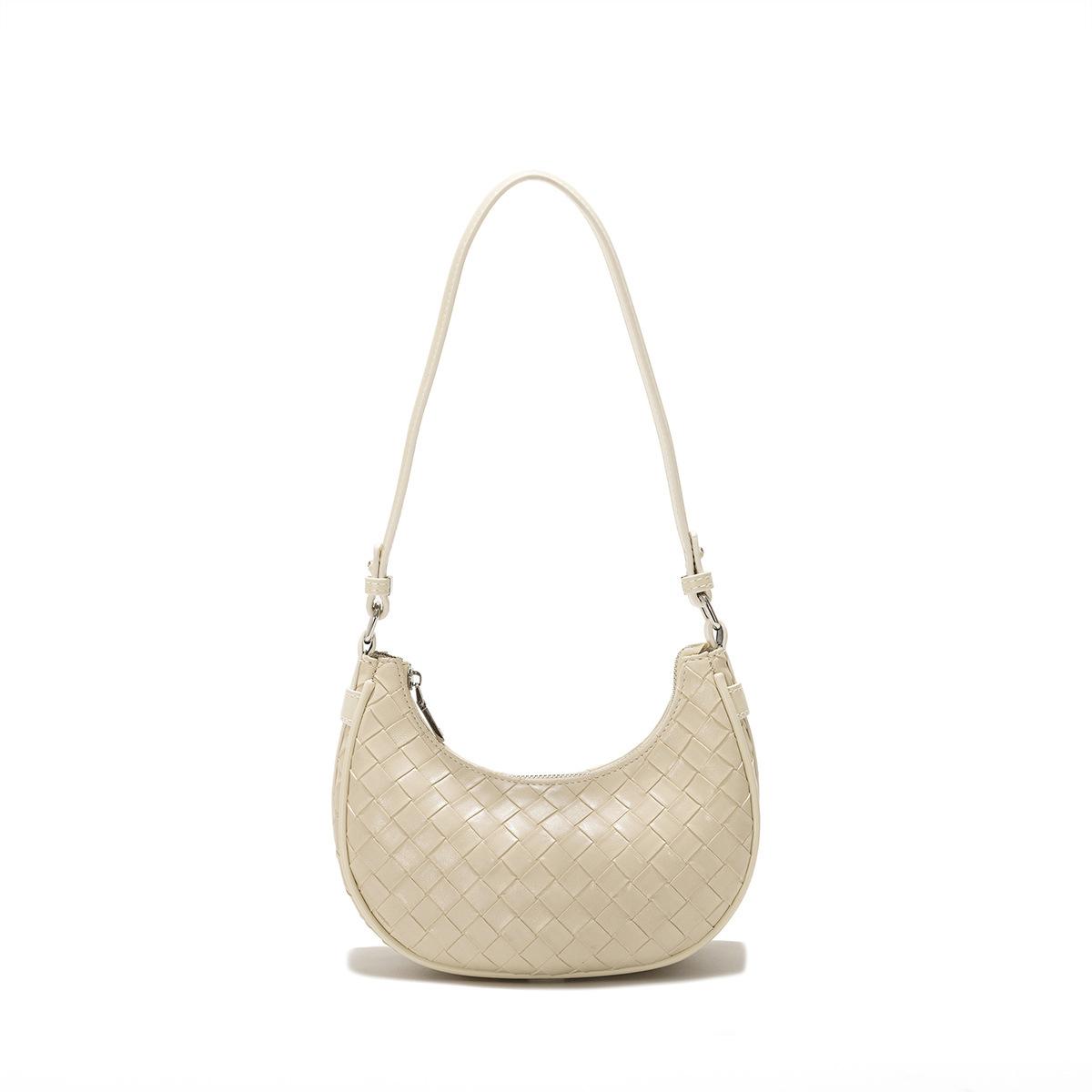High-quality 2024 Spring/Summer New Fashionable Soft Leather Woven Underarm Bag for Women, Trendy Single-Shoulder Bag
